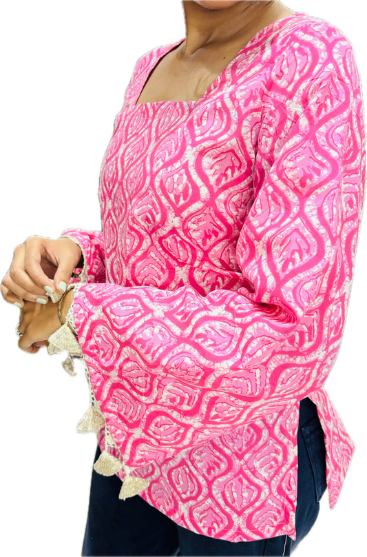 Pink short kurti